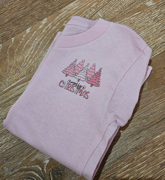 Pink kids Merry Christmas t-shirt