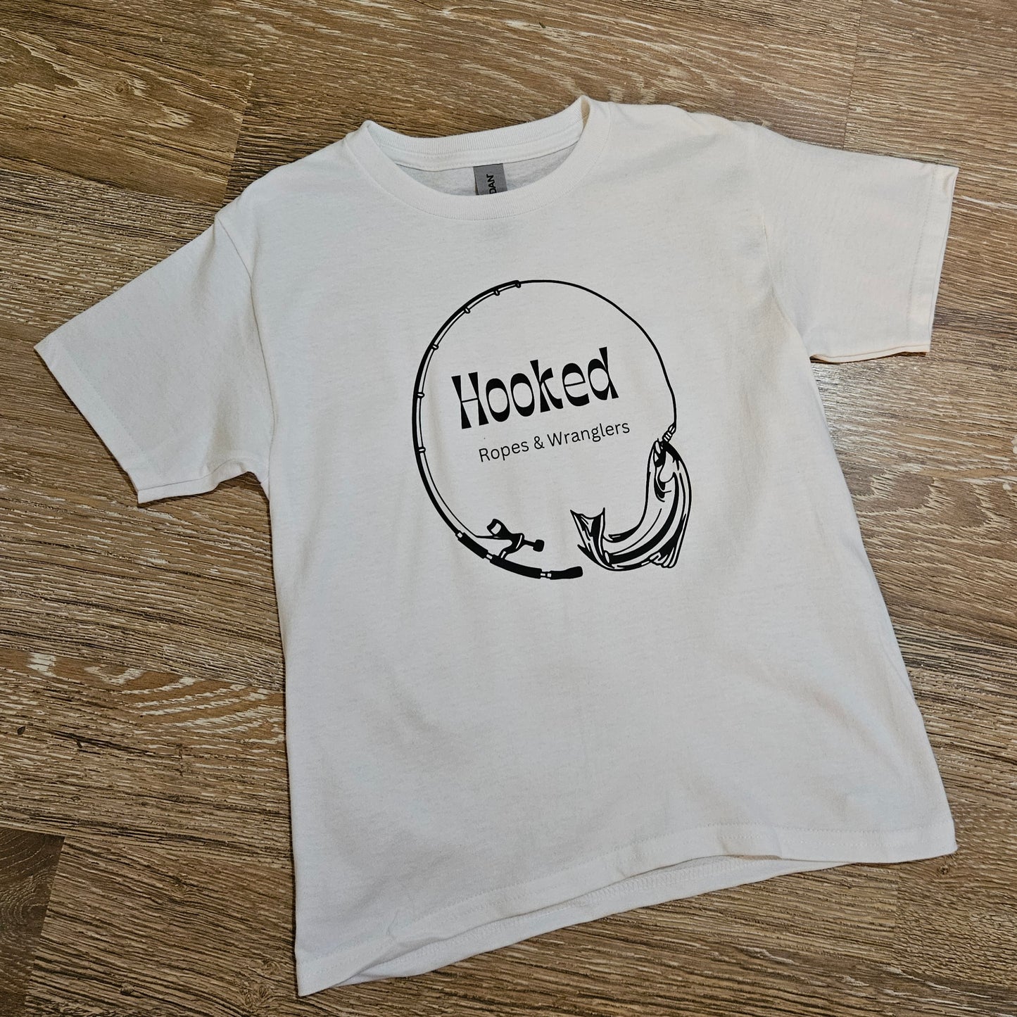 Hooked fishing kids T-shirt